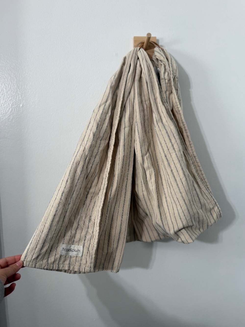 Hope & Plum Beige Striped Ring Sling Beargrass Bronze Hemp Organic Cotton